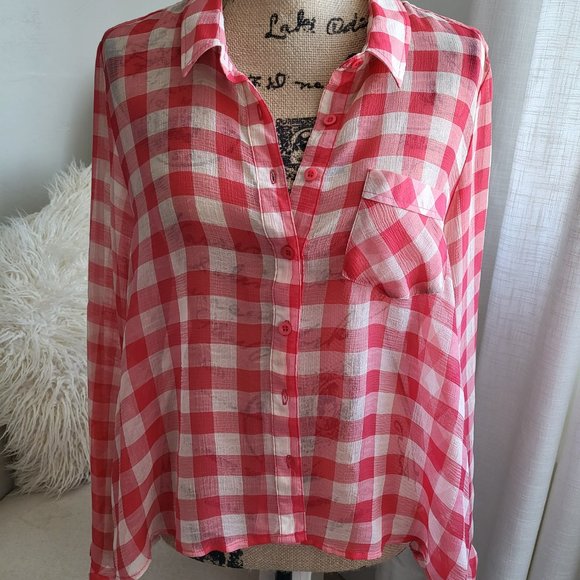 Free People Lightweight Checkered Button Up - Picture 4 of 4